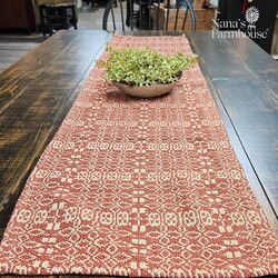 Wentworth Red Linen Long Runner - 14"  x 56"
