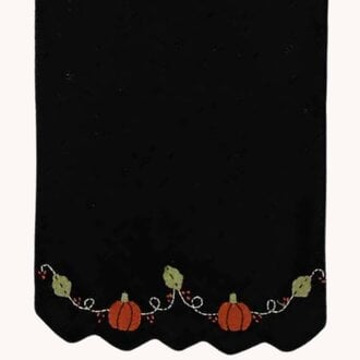 Pumpkins & Vines Black Table Runner