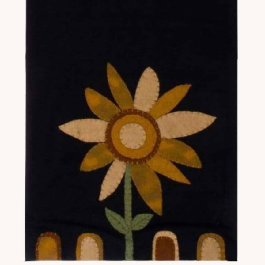 Sunflower Power Table Runner Black Felt - 14" x 36"
