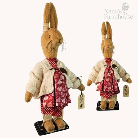 Smile Girl Rabbit Doll with Apron