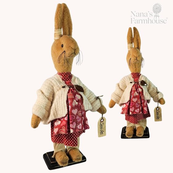 Smile Girl Rabbit Doll with Apron
