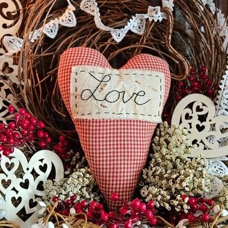 Love Heart Red Gingham Bowl Filler