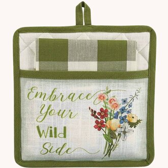Wildflower Sketchbook Pocket Potholder Set
