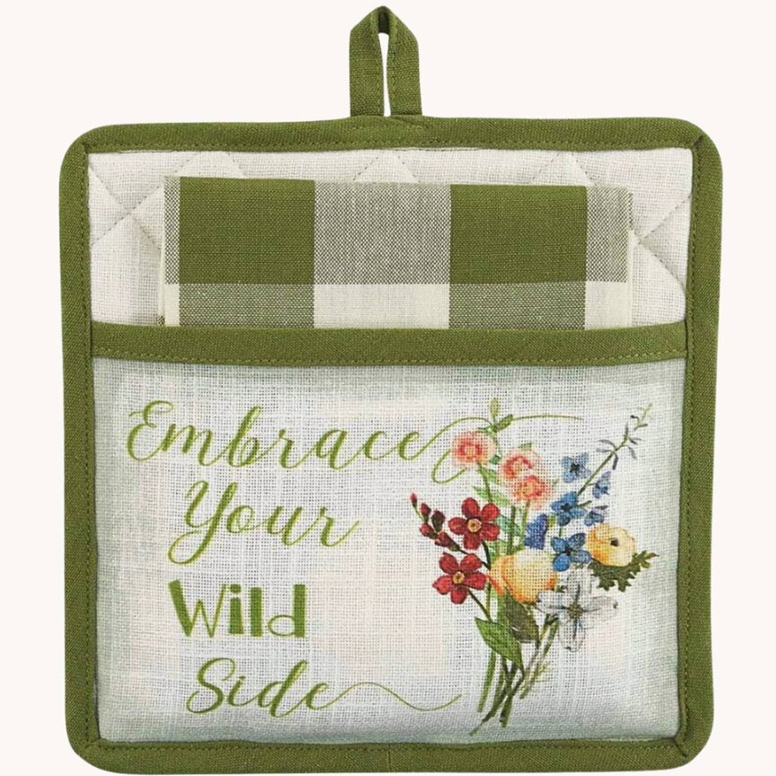 Wildflower Sketchbook Pocket Potholder Set