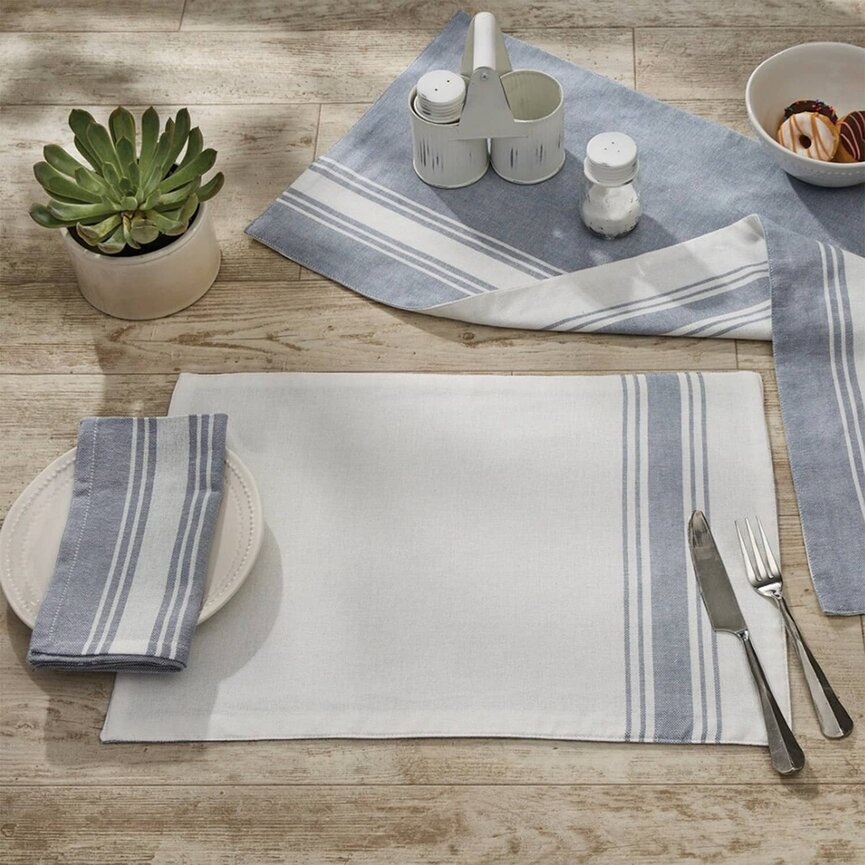 Aurora Stripe Blue Dishtowel - 18" x 28"