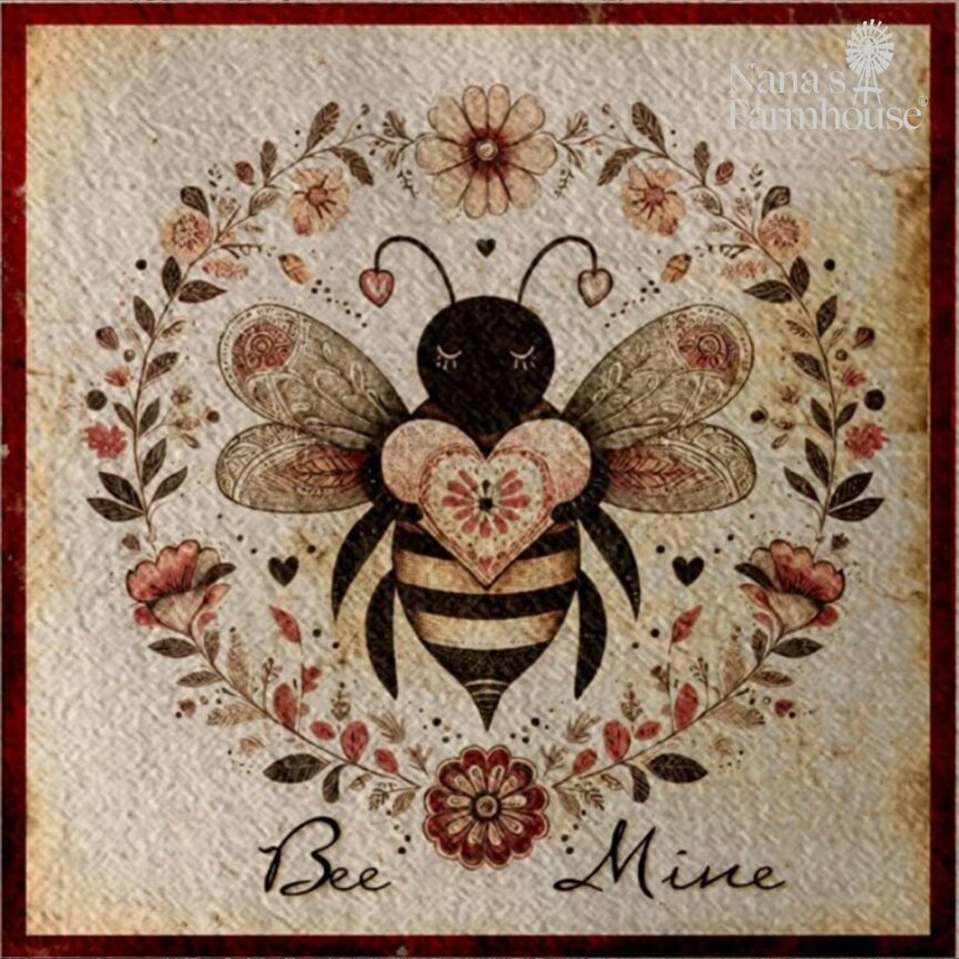 Flour Sack Towel Bee Mine with Black Bee 27" x 27"