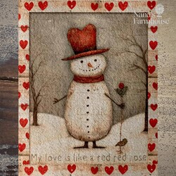 Flour Sack Towel My Love Is Like A Red, Red Rose - 27" x 27"