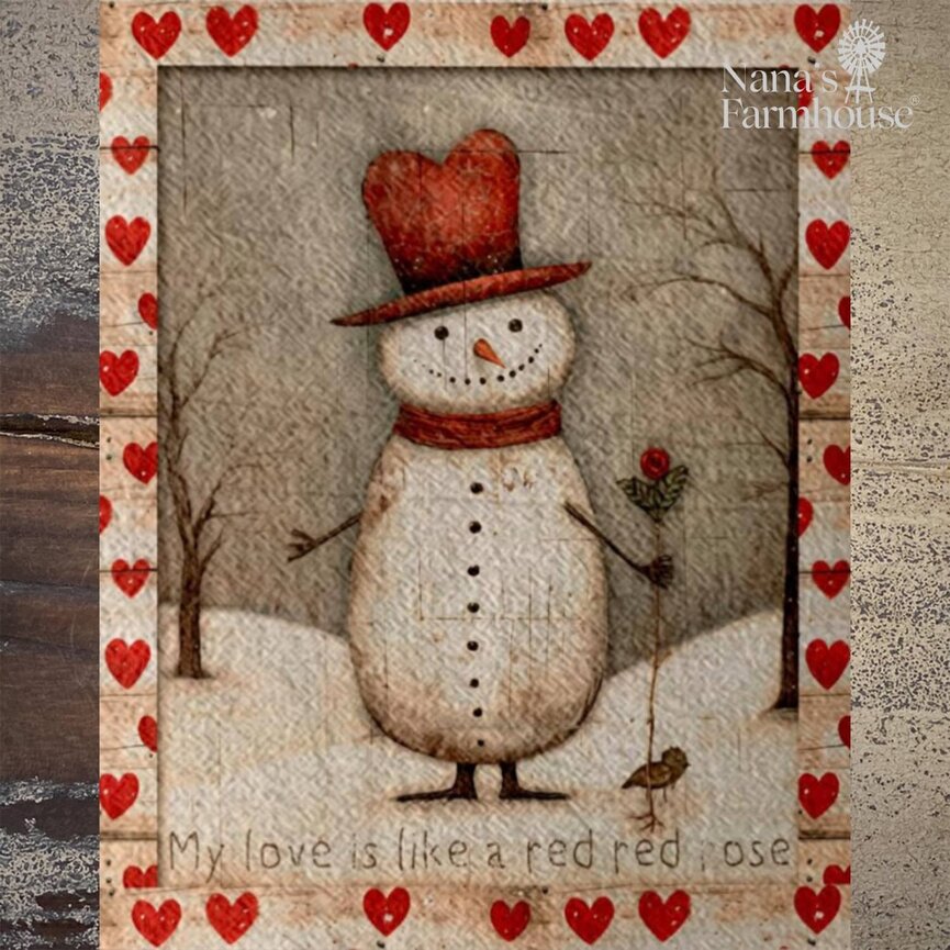 Flour Sack Towel My Love Is Like A Red, Red Rose - 27" x 27"