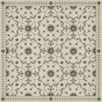 American Folk Art Museum Vintage Vinyl Floor Cloth Whig Rose