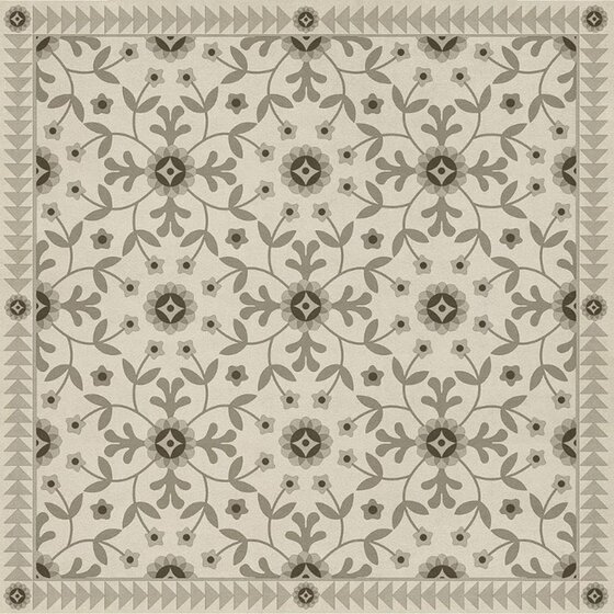 American Folk Art Museum Vintage Vinyl Floor Cloth Whig Rose