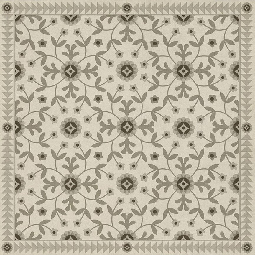 American Folk Art Museum Vintage Vinyl Floor Cloth Whig Rose