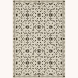 American Folk Art Museum Vintage Vinyl Floor Cloth Whig Rose