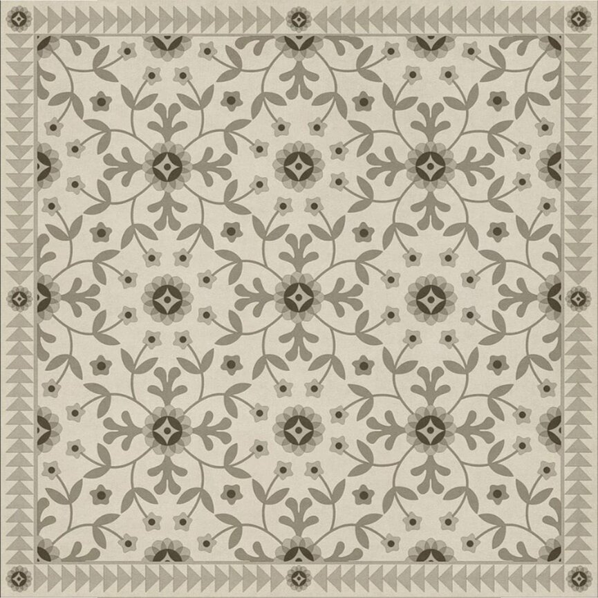 American Folk Art Museum Vintage Vinyl Floor Cloth Whig Rose