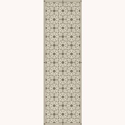 American Folk Art Museum Vintage Vinyl Floor Cloth Whig Rose