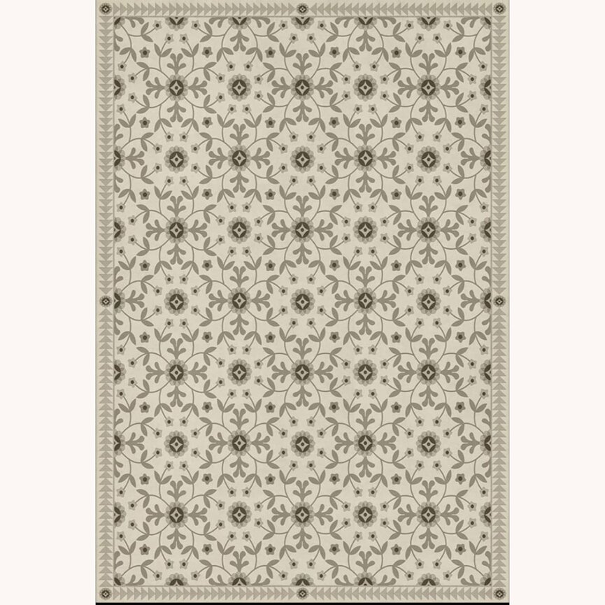 American Folk Art Museum Vintage Vinyl Floor Cloth Whig Rose