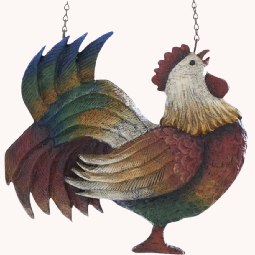 Multi Color Resin Rooster Arrow Replacement - 11.75" x 10.5" x 3"