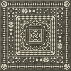 American Folk Art Museum Vintage Vinyl Floor Cloth Soldiers Quilt