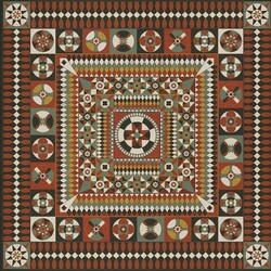 American Folk Art Museum Vintage Vinyl Floor Cloth Soldiers Quilt