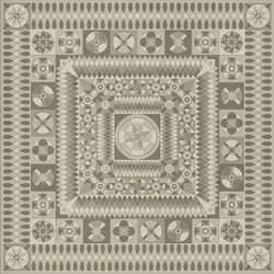 American Folk Art Museum Vintage Vinyl Floor Cloth Soldiers Quilt