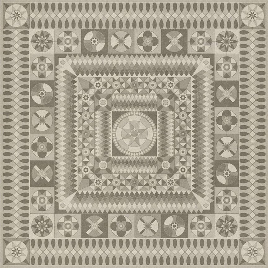 American Folk Art Museum Vintage Vinyl Floor Cloth Soldiers Quilt