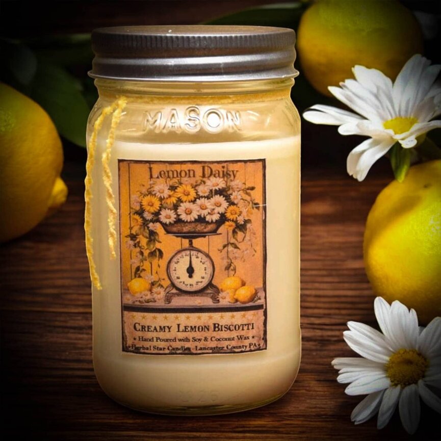 Lemon Daisy Soy Jar Candle - 16oz
