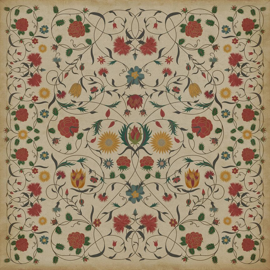 Williamsburg Vintage Vinyl Floor Cloth Floral