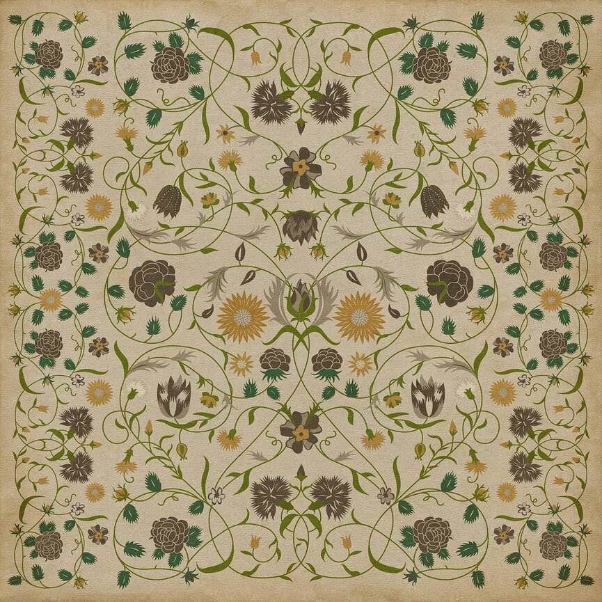 Williamsburg Vintage Vinyl Floor Cloth Floral