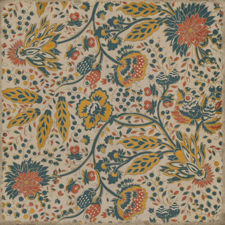 Williamsburg Vintage Vinyl Floor Cloth Garden Gate