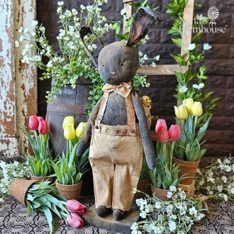 Peter Boy Bunny Doll with Baby Peep in Bag