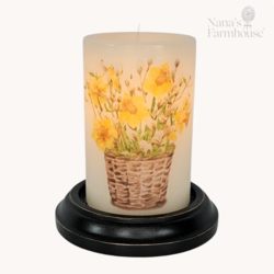 Spring Daffodil Blooms Candle Sleeve - Vanilla