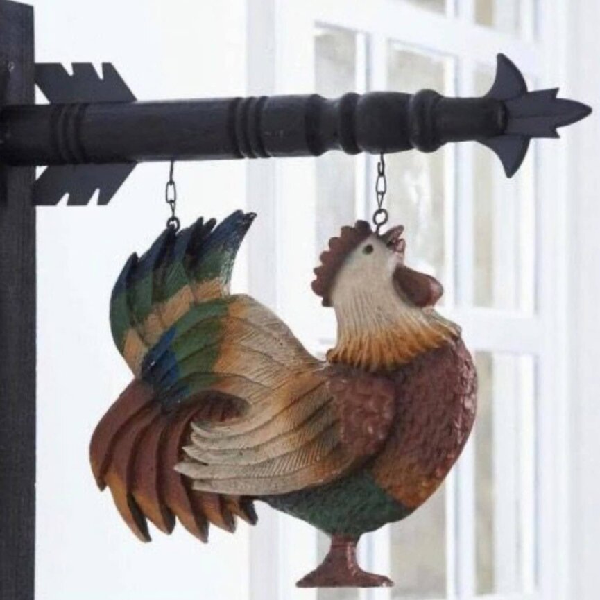 Multi Color Resin Rooster Arrow Replacement - 11.75" x 10.5" x 3"