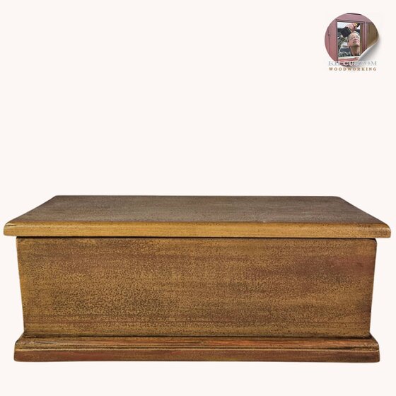 Keepsake Hinged Box Mustard Over Red - Large