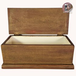 Keepsake Hinged Box Mustard Over Red - 17" W x 7" D x  6.5" T