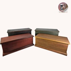 Keepsake Hinged Box Mustard Over Red - 17" W x 7" D x  6.5" T