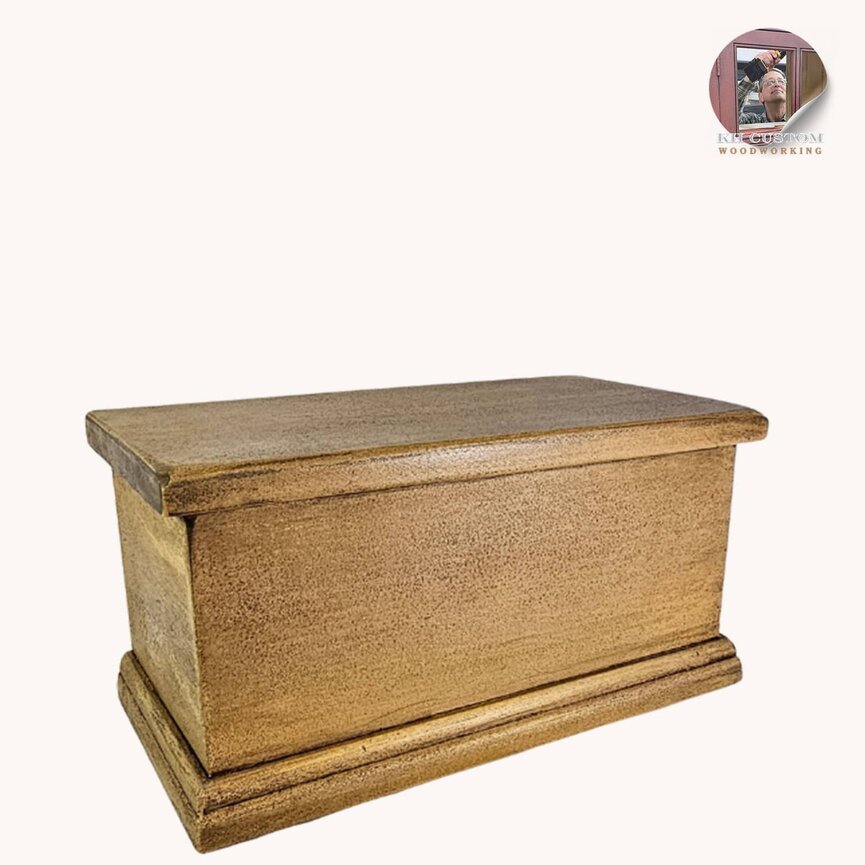 Keepsake Hinged Box Mustard Over Cotton White - 12" x 6 " x 6 "