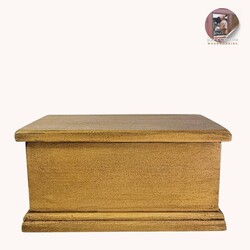 Keepsake Hinged Box Mustard Over Cotton White - 12" x 6 " x 6 "