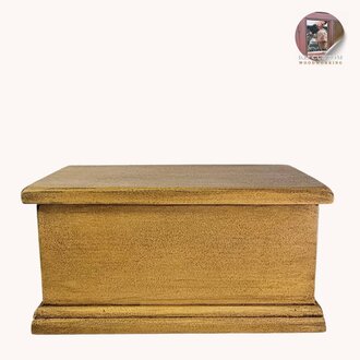 Keepsake Hinged Box Mustard Over Cotton White - Small