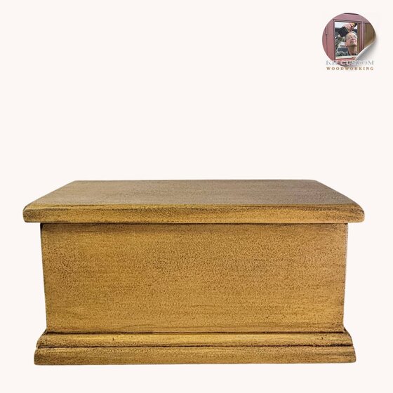 Keepsake Hinged Box Mustard Over Cotton White - Small