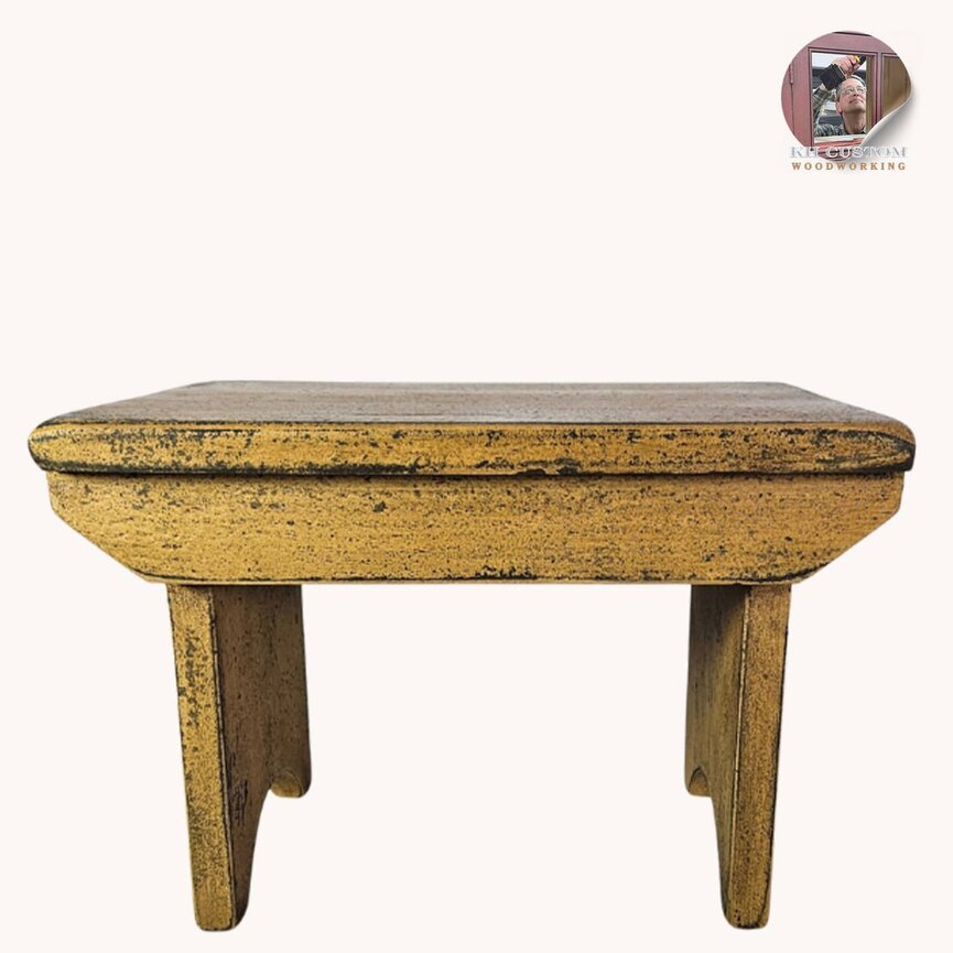 Small Stool Mustard over Black - 14"