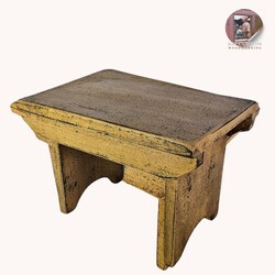 Small Stool Mustard over Black - 14"
