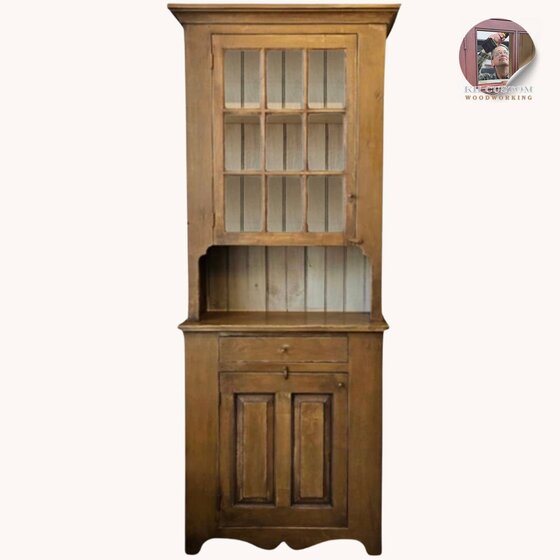 Nine Glass Country Hutch - Mustard over Cotton White