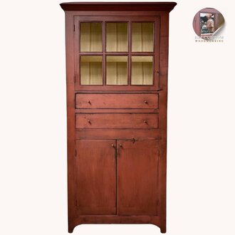 Kenny Cupboard Two Drawer - Red Over Black
