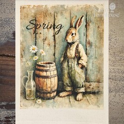 Flour Sack Towel Spring Rabbit - 27" x 27"