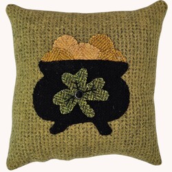 Pot O Gold Bowl Filler Wool Applique Pillow - 6"