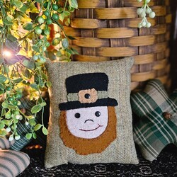 Leprechaun Bowl Filler Wool Applique Pillow - 5.5" x 6.5"
