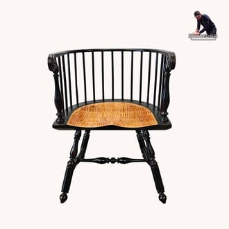 Low Back Arm Chair Tiger Maple Seat