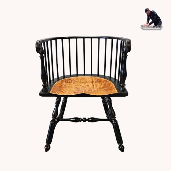 Low Back Arm Chair Tiger Maple Seat