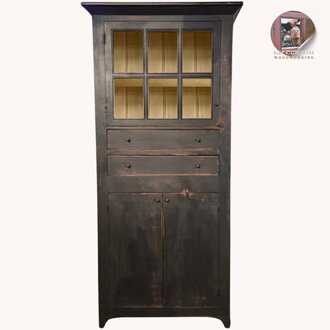 Kenny Cupboard Two Drawer - Black Over Red