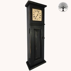 Tall Black Homestead Clock - 28" x 9" x 5"