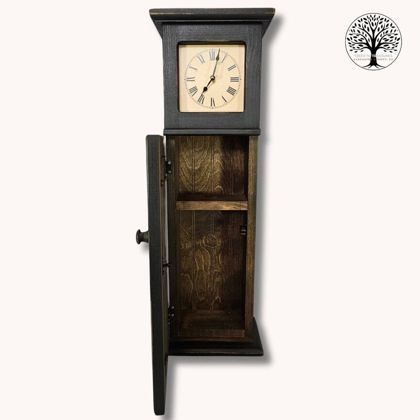Tall Black Homestead Clock - 28" x 9" x 5"